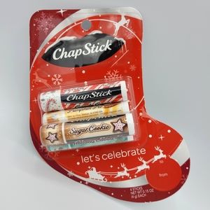 ChapStick Let's Celebrate 4 Stick Candy Cane Holiday Cocoa Pumpkin Sugar Cookie